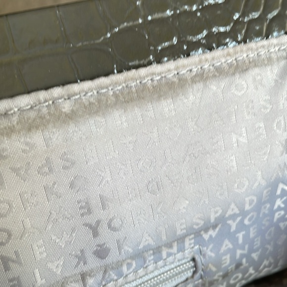Kate Spade Constance Knightsbridge Gray Croc Embossed Leather Bag EUC - Picture 13 of 16